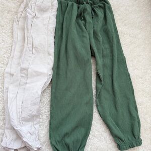 Zara Two pants Green and White Kids Bottoms
